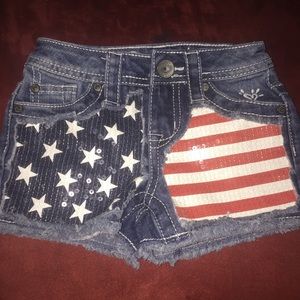 American Flag Justice jean shorts